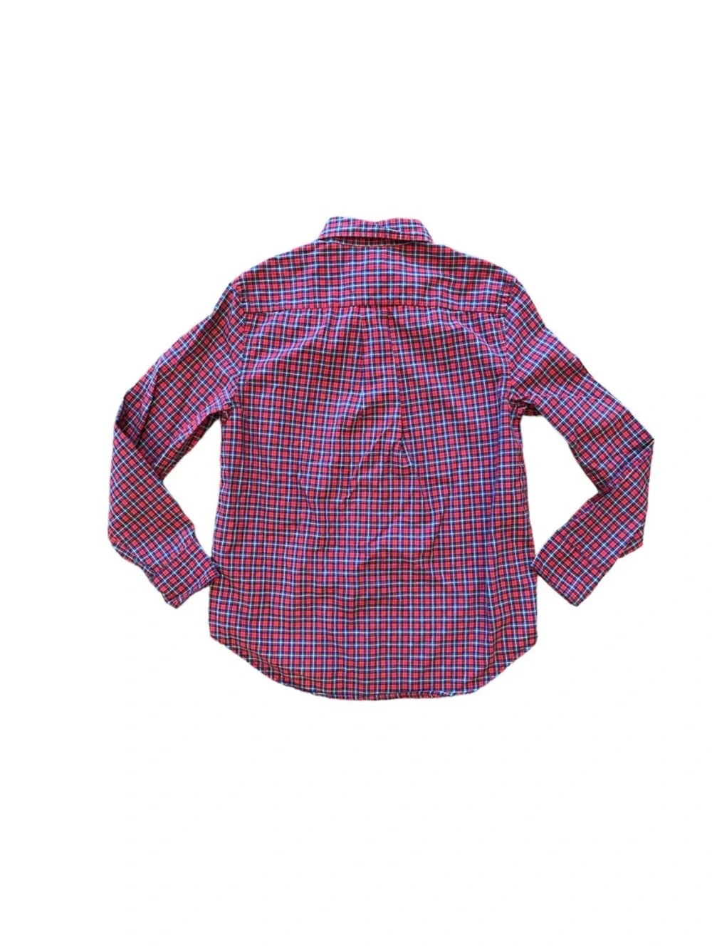 Ralph Lauren Red Plaid Oxford Long Sleeve Button Down Medium 10-12